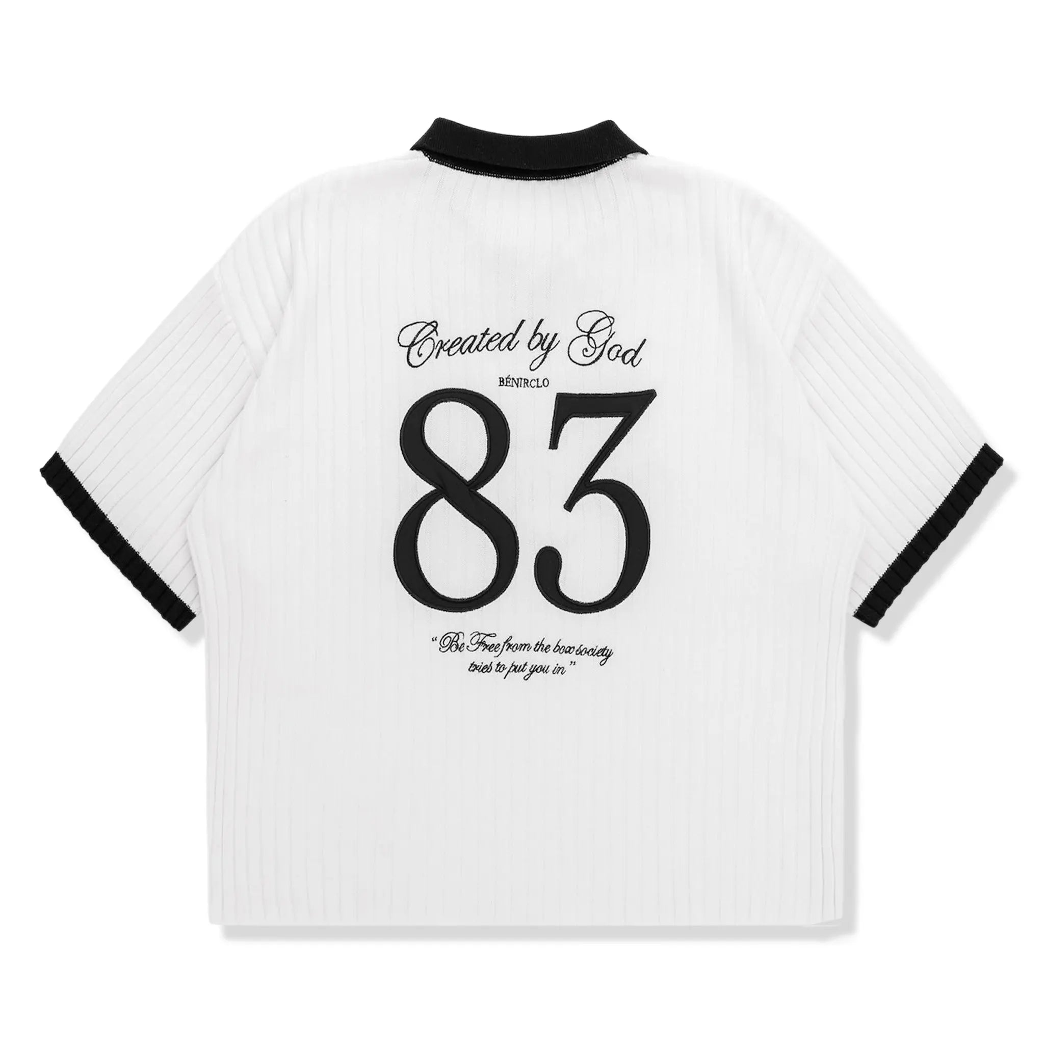 Back View of Bénir Clothing Bénir Club White Polo Shirt CLUBSHIRTWHT